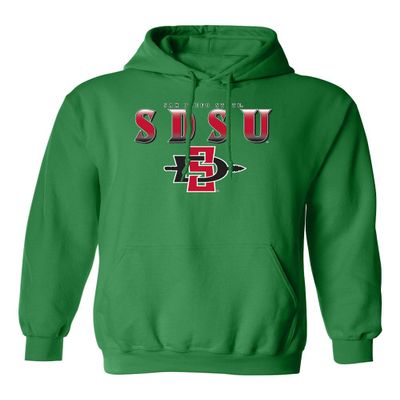 CornBorn San Diego State Aztecs Sweatshirt - Hooded Fleece SDSU Full Color Fade Aztecs Logo - Light Green - 5X
