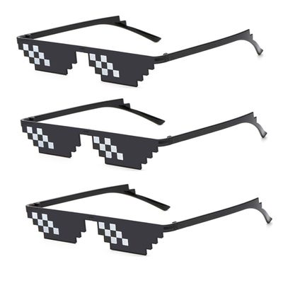 Alvogimor 3 Pack Thug Life Sunglasses,Men Women Pixel Mosaic Glasses, MLG Shades for Photo Props or Halloween Cosplay