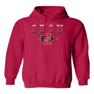 CornBorn San Diego State Hoodie Mens - Hooded Fleece SDSU Full Color Fade Aztecs Logo - Red - 3X
