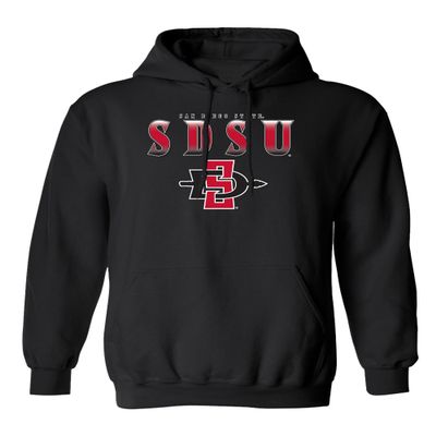 CornBorn San Diego State Hoodie Mens - Hooded Fleece SDSU Full Color Fade Aztecs Logo - Black - 3X