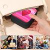 FXIANGWL Small Jewelry Box Travel Jewelry Case Portable PU Leather for Girls Women Jewelry Organizer with Mirror, Storage Earring, Necklace, Rings, Rose Gold Glitter view 2