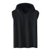 NineFit Basics Men's Hooded Tank Tops Bodybuilding Muscle Cut Off T Shirt Sleeveless Workout Gym Athletic Running Fashion Hoodies Top Black, Large view 1