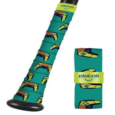 Clutch Sports Apparel All-Weather Bat Grip Tape, 1.1mm Cushioned & Non-Slip for Baseball & Softball, Durable & Multi-Sport Performance for Youth & Adult Players, Game Controller Design