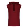 NineFit Basics Men's Hooded Tank Tops Bodybuilding Muscle Cut Off T Shirt Sleeveless Workout Gym Athletic Running Fashion Hoodies Top Wine, XX-Large view 3