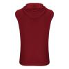 NineFit Basics Men's Hooded Tank Tops Bodybuilding Muscle Cut Off T Shirt Sleeveless Workout Gym Athletic Running Fashion Hoodies Top Wine, XX-Large view 4
