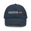 1971 1972 Cheyenne 10 Emblem Classic Car C10 Distressed Dad hat for Chevy Truck Owners Enthusiasts Navy view 1