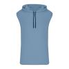 Generic Men's Hooded Tank Tops Bodybuilding Muscle Cut Off T Shirt Sleeveless Workout Gym Athletic Running Fashion Hoodies Top Blue, X-Large view 2