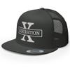 RIVEMUG NG GenX Flat Bill Embroidered Trucker Hat High Crown Adjustable Generation X Cap Charcoal view 1