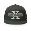 RIVEMUG NG GenX Flat Bill Embroidered Trucker Hat High Crown Adjustable Generation X Cap Charcoal view 2