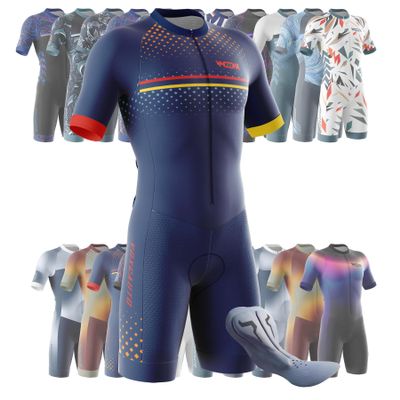VOXCAUTQ Men's Cycling Skinsuit,Triathlon Suit Men,Trisuit for Swimming, Running, Duathlon,Cycling (14,L)