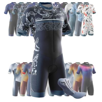 VOXCAUTQ Men's Cycling Skinsuit,Triathlon Suit Men,Trisuit for Swimming, Running, Duathlon,Cycling (3,S)