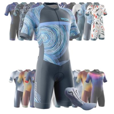 VOXCAUTQ Men's Cycling Skinsuit,Triathlon Suit Men,Trisuit for Swimming, Running, Duathlon,Cycling (11,L)