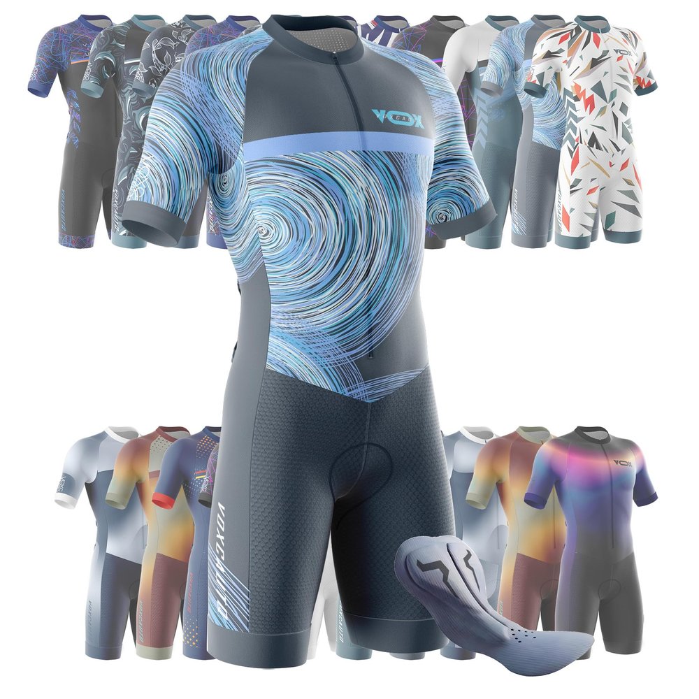 VOXCAUTQ Men's Cycling Skinsuit,Triathlon Suit Men,Trisuit for Swimming, Running, Duathlon,Cycling (11,L)