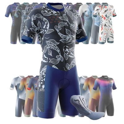 VOXCAUTQ Men's Cycling Skinsuit,Triathlon Suit Men,Trisuit for Swimming, Running, Duathlon,Cycling (6,6XL)