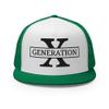 RIVEMUG NG GenX Flat Bill Embroidered Trucker Hat High Crown Adjustable Generation X Cap view 2