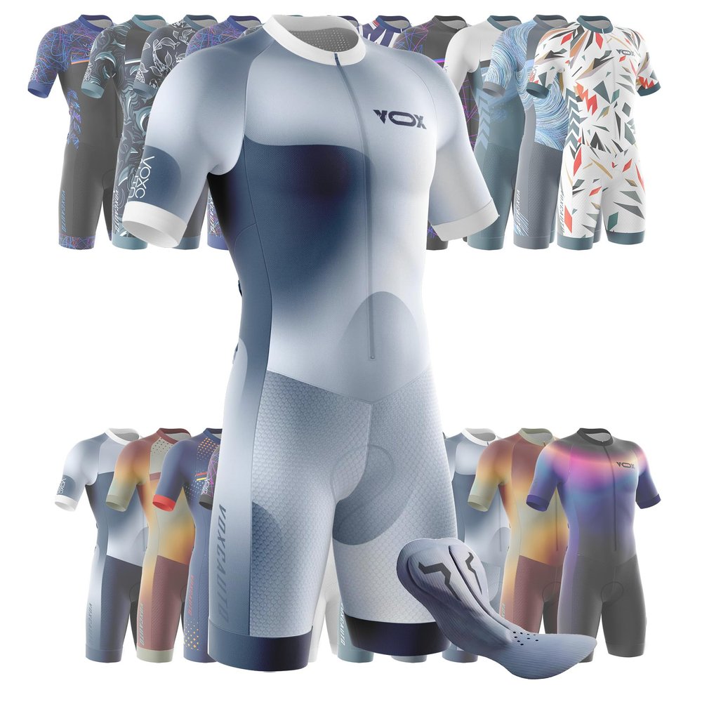 VOXCAUTQ Men's Cycling Skinsuit,Triathlon Suit Men,Trisuit for Swimming, Running, Duathlon,Cycling (19,L)