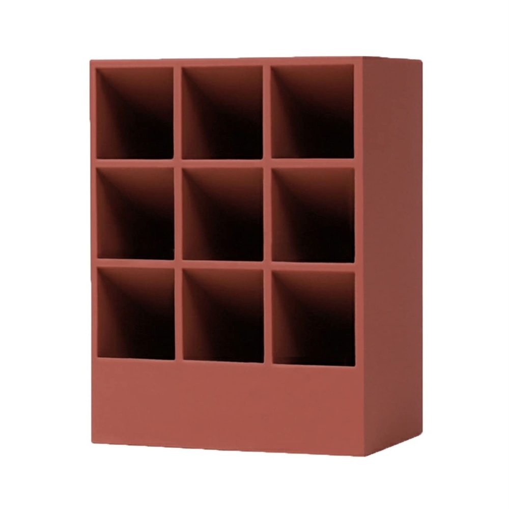 Jewelry Box Lipstick Storage Box Nine Grid Silicone Creative Girl Heart Shaped Desktop Dressing Table Lipstick Makeup Cosmetics Finishing Jewelry case(Color:B)
