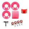 GXBHSP 60mm Skateboard Wheels and Bearings Set Longboard wheels Cruiser skateboard wheels Soft Smooth Shock Absorbing 83A (Pink) view 1