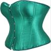 ADELCE Women's Sexy Boned Overbust Shaper Push Up Bodysuit Lace up Corsets and Strap Bustiers Top Green S view 3