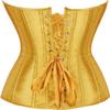 ADELCE Women's Sexy Boned Overbust Shaper Push Up Bodysuit Lace up Corsets and Strap Bustiers Top Ginger XS view 2