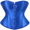ADELCE Women's Sexy Boned Overbust Shaper Push Up Bodysuit Lace up Corsets and Strap Bustiers Top Blue S view 1
