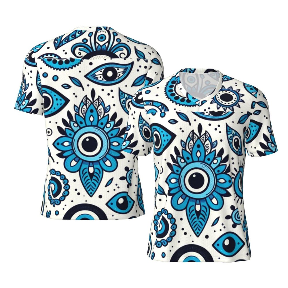 Stylish Athletic Sports Jersey The-Turkish-Nazar-Evil-Eye Men's Rugby Jersey Xx-Large Black