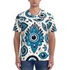 Stylish Athletic Sports Jersey The-Turkish-Nazar-Evil-Eye Men's Rugby Jersey Xx-Large Black view 4