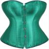 ADELCE Women's Sexy Boned Overbust Shaper Push Up Bodysuit Lace up Corsets and Strap Bustiers Top Green XS view 1
