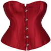 ADELCE Women's Sexy Boned Overbust Shaper Push Up Bodysuit Lace up Corsets and Strap Bustiers Top Wine Red 5XL view 1