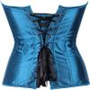 ADELCE Women's Sexy Boned Overbust Shaper Push Up Bodysuit Lace up Corsets and Strap Bustiers Top Teal Blue S view 2