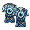 Stylish Athletic Sports Jersey Greek-Bead-Turkish-Nazar-Amulet Men's Rugby Jersey 4X-Large Black view 1