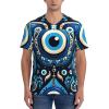 Stylish Athletic Sports Jersey Greek-Bead-Turkish-Nazar-Amulet Men's Rugby Jersey 4X-Large Black view 2