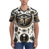 Stylish Athletic Sports Jersey Horus-Eye-Ankh-Pyramid Men's Rugby Jersey Large Black view 2