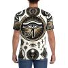 Stylish Athletic Sports Jersey Horus-Eye-Ankh-Pyramid Men's Rugby Jersey Large Black view 4