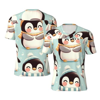 Stylish Athletic Sports Jersey Cute-Emperor-Penguin Men's Rugby Jersey Small Black