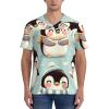 Stylish Athletic Sports Jersey Cute-Emperor-Penguin Men's Rugby Jersey Small Black view 2