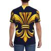 Stylish Athletic Sports Jersey Blue-Fleur-De-Lis-Gold Men's Rugby Jersey Xx-Large view 4