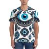 Stylish Athletic Sports Jersey Turkish-Blue-Evil-Eyes Men's Rugby Jersey Medium view 2