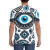 Stylish Athletic Sports Jersey Turkish-Blue-Evil-Eyes Men's Rugby Jersey Medium view 4