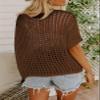 Dokotoo Women's Summer Crochet Hollow Out Sweaters Tops Cruise Outfits for Women 2026 Fashion Off Shoulder Short Sleeve Pullover Knitted Casual Sweater Swimsuit Coverup for Women Desert Palm X-Small view 2