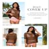 Dokotoo Women's Summer Crochet Hollow Out Sweaters Tops Cruise Outfits for Women 2026 Fashion Off Shoulder Short Sleeve Pullover Knitted Casual Sweater Swimsuit Coverup for Women Desert Palm X-Small view 4