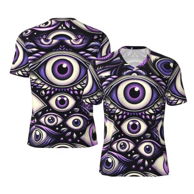 Stylish Athletic Sports Jersey Purple-Evil-Eye Men's Rugby Jersey Xx-Large