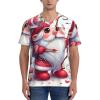 Stylish Athletic Sports Jersey Valentine-Gnomes-Love-Arrow Men's Rugby Jersey Large Black view 3