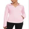 M MOTEEPI Golf Shirt Women Long Sleeve Sun Protection Workout Tops Pink S view 1