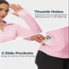 M MOTEEPI Golf Shirt Women Long Sleeve Sun Protection Workout Tops Pink S view 3