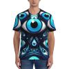 Stylish Athletic Sports Jersey Turkish-Blue-Evil-Eye-Bead Men's Rugby Jersey Large view 2