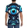 Stylish Athletic Sports Jersey Turkish-Blue-Evil-Eye-Bead Men's Rugby Jersey Large view 4