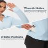 M MOTEEPI Womens Golf Shirts Loose Fit Golf Polo Shirts for Women Long Sleeve Workout Tops for Women Sweat Wicking Collared Golf Running Shirt Blue XXL view 3