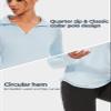 M MOTEEPI Womens Golf Shirts Loose Fit Golf Polo Shirts for Women Long Sleeve Workout Tops for Women Sweat Wicking Collared Golf Running Shirt Blue XXL view 4