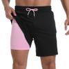 FT FENTENG Mens Swim Trunks with Compression Liner, 2 in 1 Men Bathing Suit Mens Swimming Trunks 7 inch Inseam Board Shorts Swimwear, 4 Way Stretch Beach Shorts Quick Dry with Zipper Pockets, Medium view 1